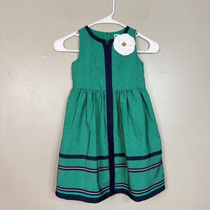 Janie & Jack Navy Green‎ Dress courtside prep Holiday girl size 4